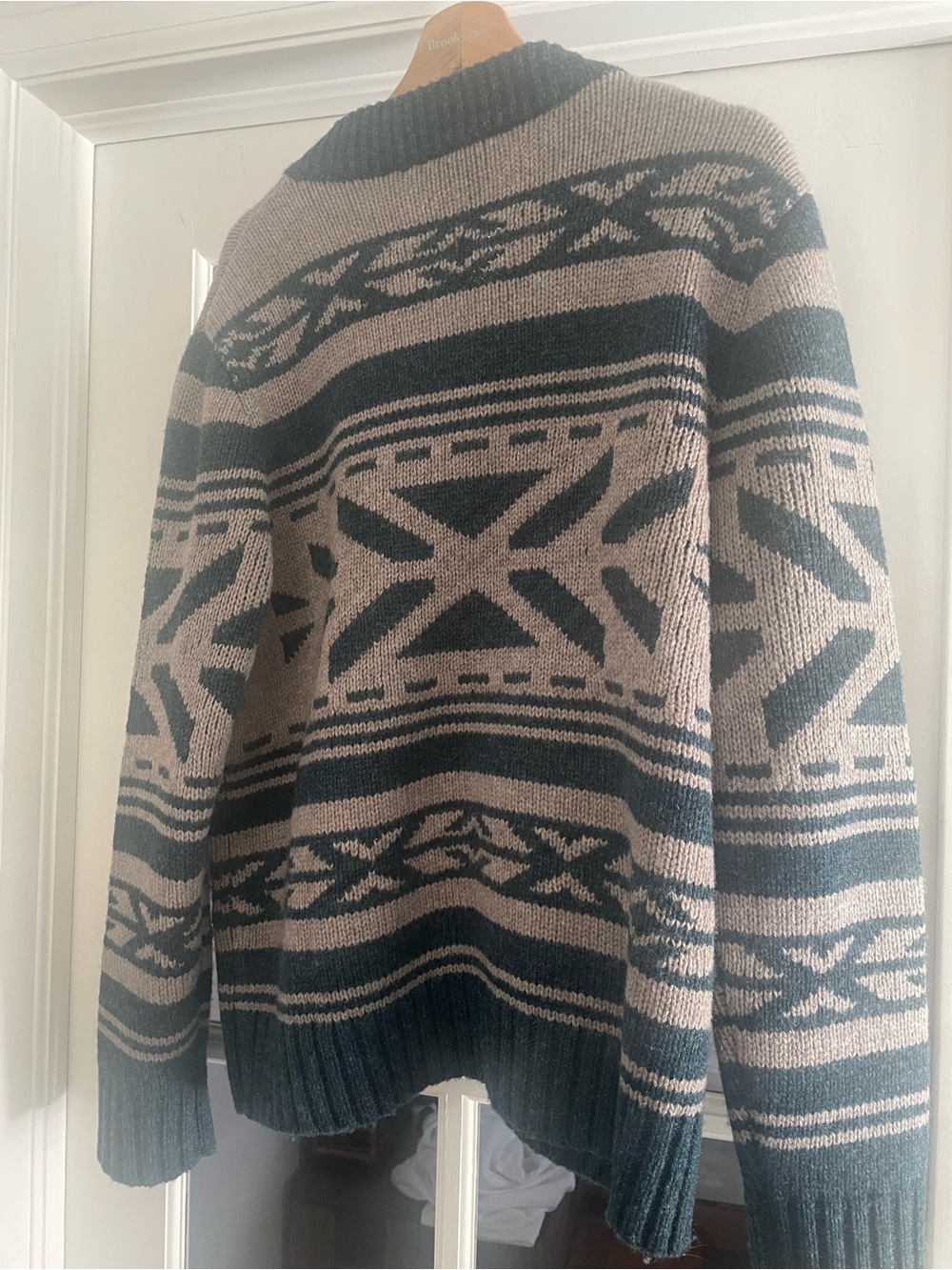Pendleton Green and Cream Wool Knit Sweater Label Detail - Picture 4 of 4